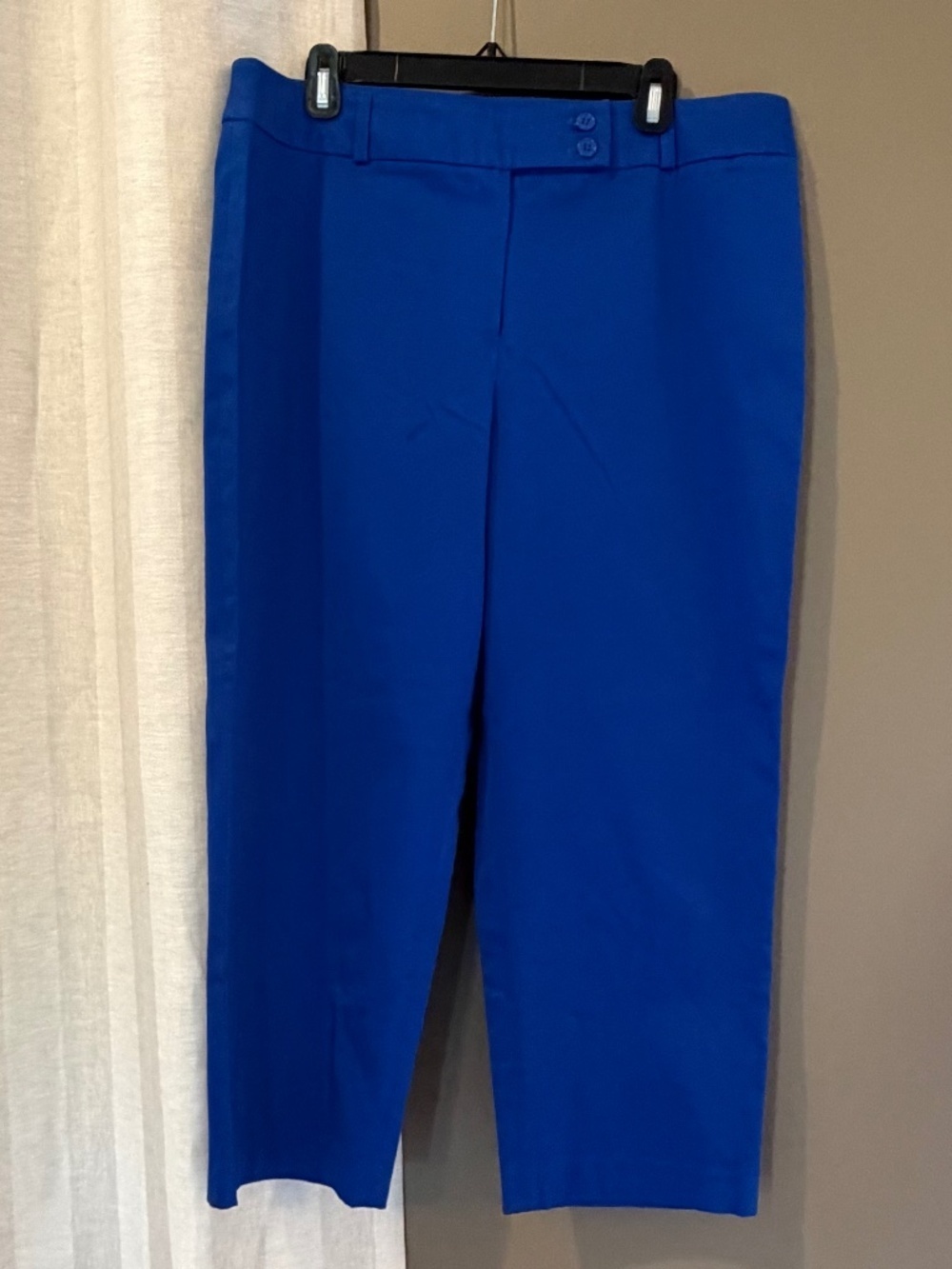NWT Mixit Women's Royal Blue Cropped Stretch Pants, Summer, Vacation, Size 16